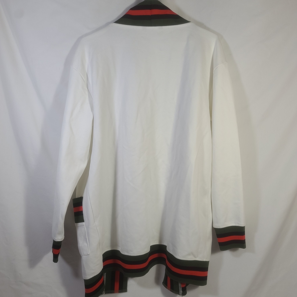 Haute Shore Women's Cody Open-Front Cardigan Sweater Off White Striped One Size - Picture 6 of 14